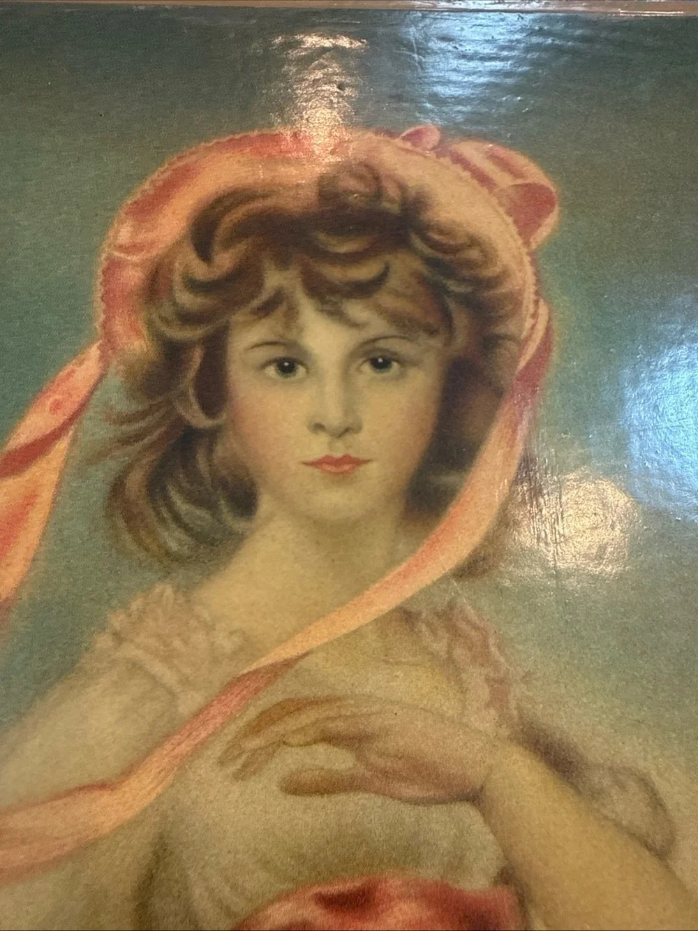 Vintage 2 Decopage On Wood W/hooks -Blue Boy (Gainsborough) & Pinkie (Lawrence)